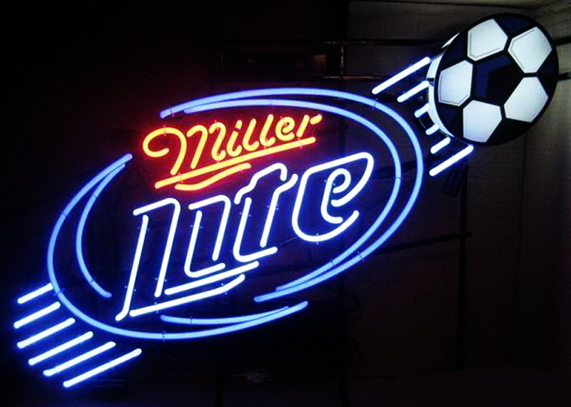 Miller Lite Soccer Football Neon Sign